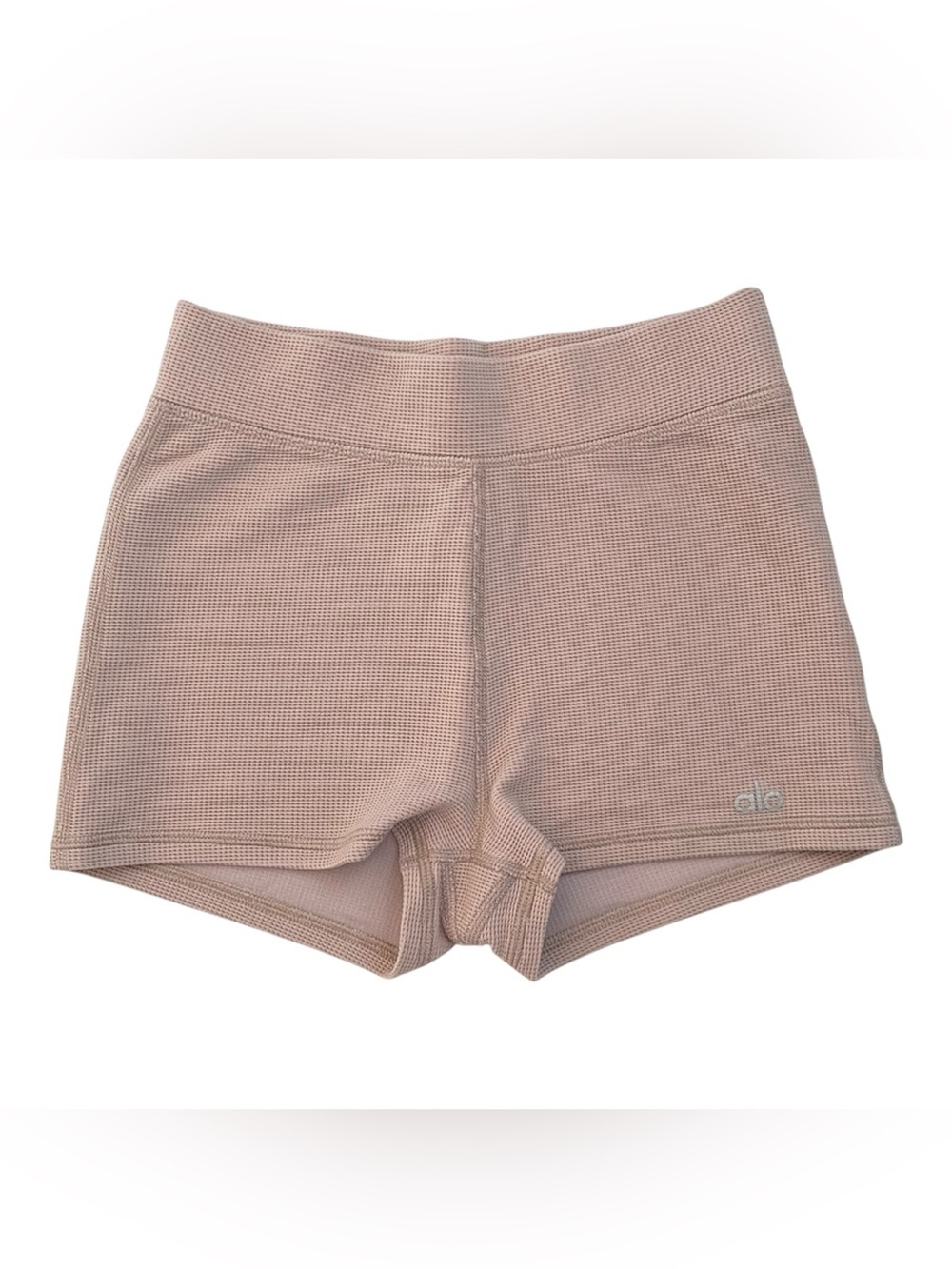 ALO yoga High Rise Micro Waffle Pleasant Boyshort Dusty Pink Women's Size XXS